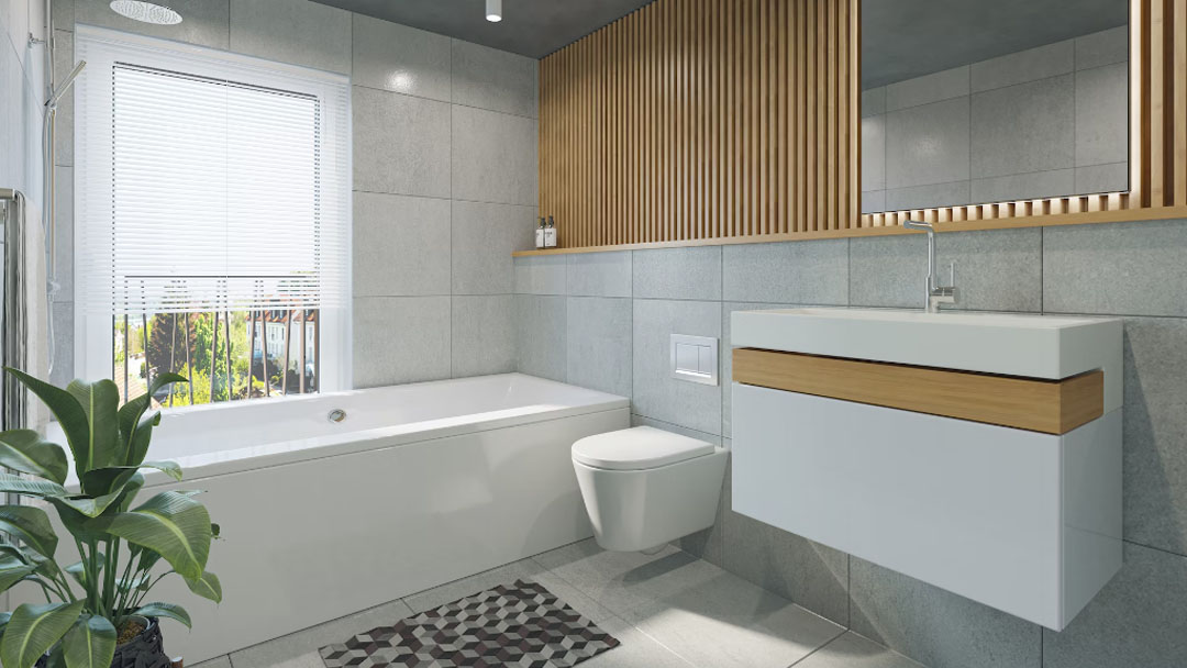 Inspirasi Kamar Mandi Modern Minimalis dengan Bathtub